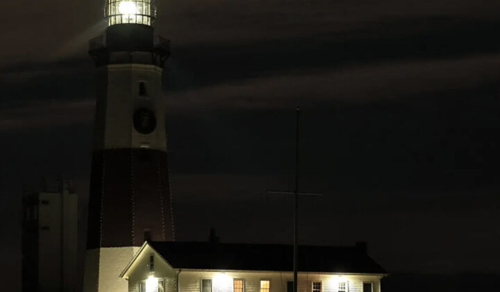 montauk point lighthouse with lens